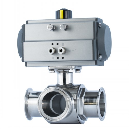 氣動(dòng)三通衛(wèi)生級(jí)球閥Q684F，Q685F